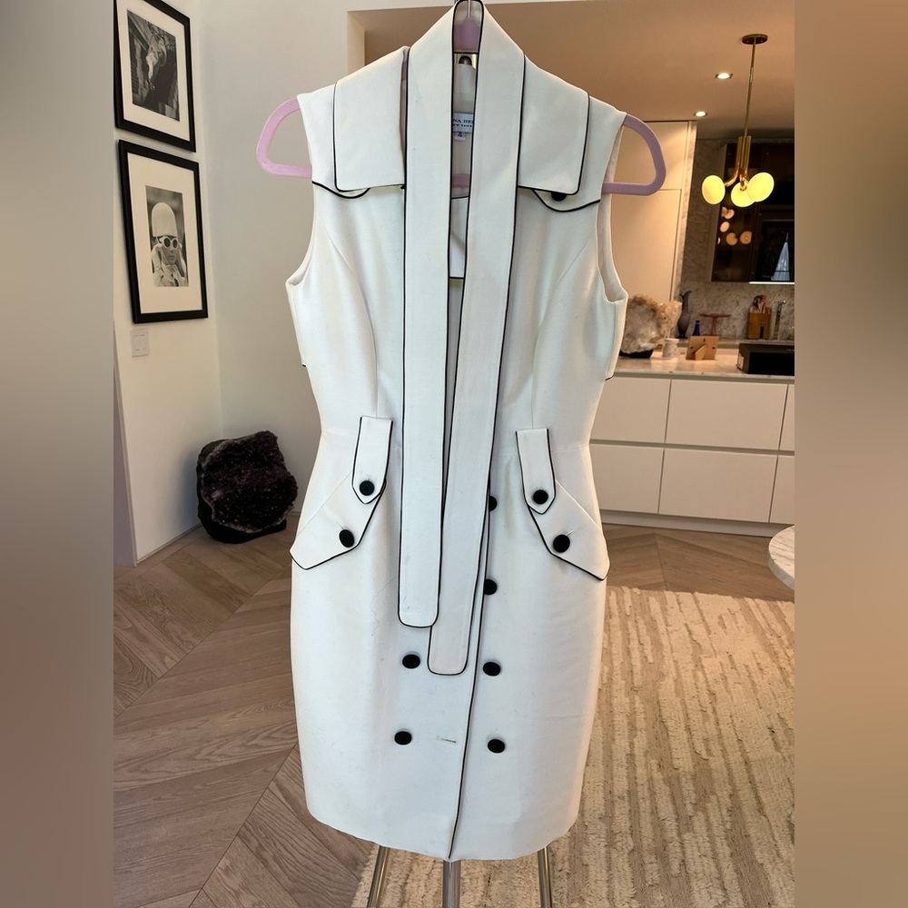 Carolina Herrera White Sheath Midi Dress